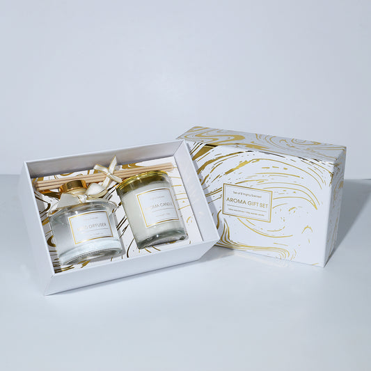Candle & reed diffuser gold set