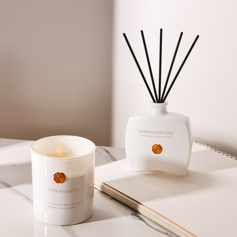 Luxury scented candle and reed diffuser