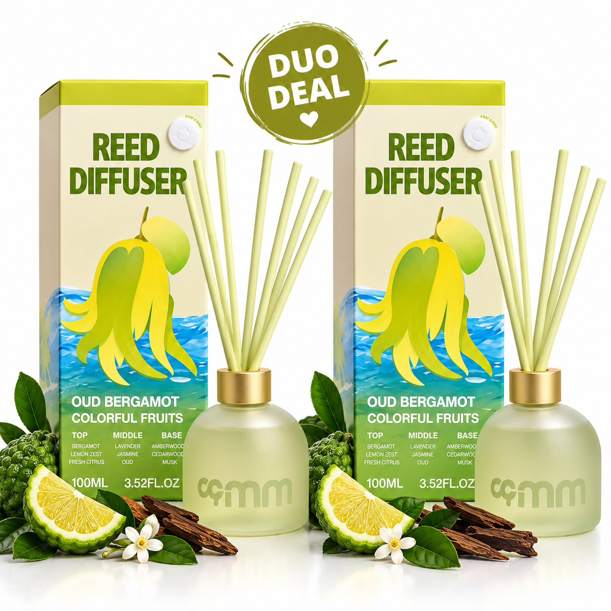 Oud Bergamot Reed Diffuser Duo
