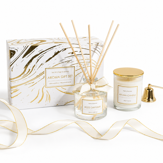 Candle & Reed Diffuser Gold Gift Set