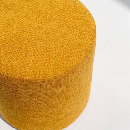 Mustard Pouf Ottoman Round (40x45 cm)