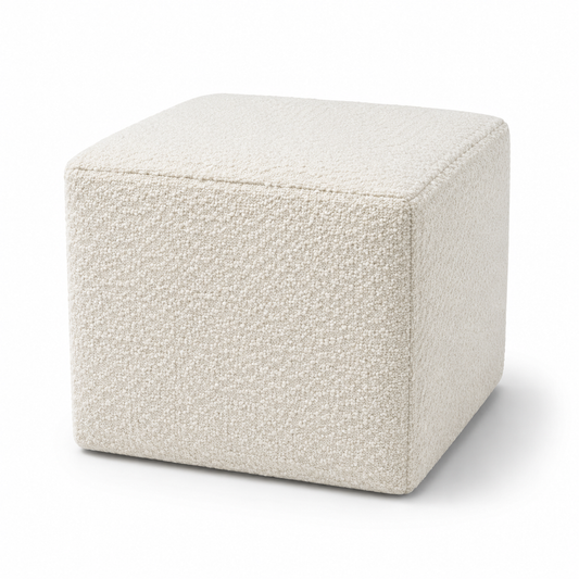 Square Pouf Ottoman Beige (45x35 cm)