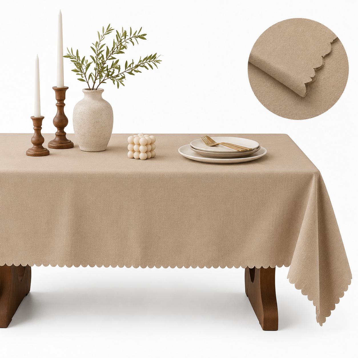 Vintage Beige Tablecloth (140x240 cm)