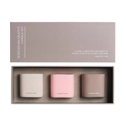 Scented Candle Gift Set (Vanilla, White Musk & Sandalwood)