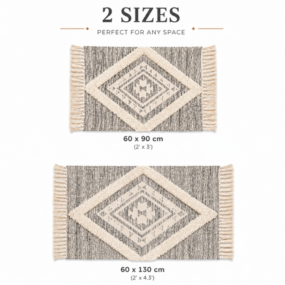 Set of 2 Tufted Grey Area Rugs