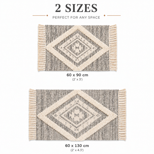 Set of 2 Tufted Grey Area Rugs