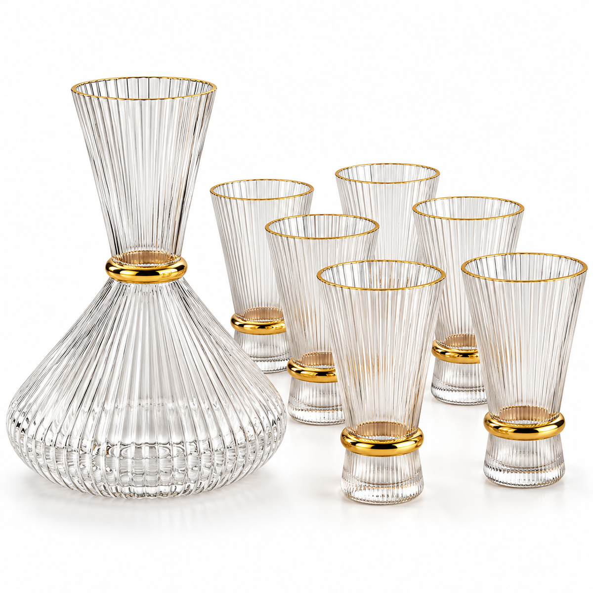 Aurelia Crystal Carafe &amp; Glass Set – 7 Pieces