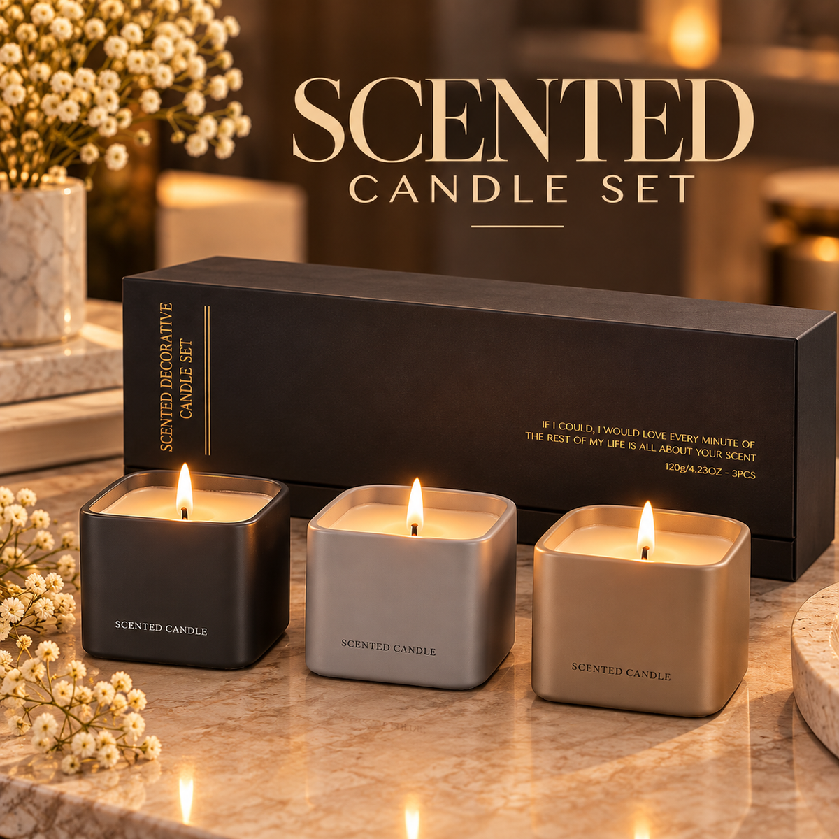 Set of 3 Scented Candles