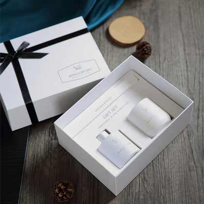 Home Fragrance Set: Reed Diffuser & Candle (White)
