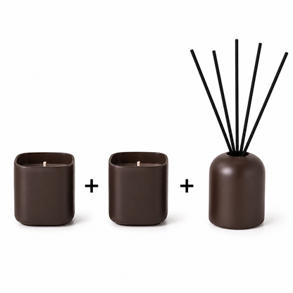 150 ml Aroma Diffuser & 2 scented candles: The Amber Set