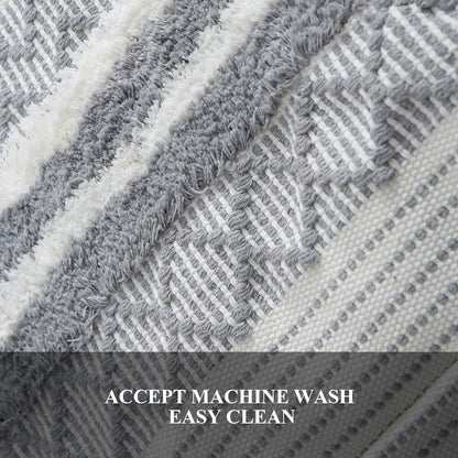 Set of 2 Tufted Grey Area Rugs