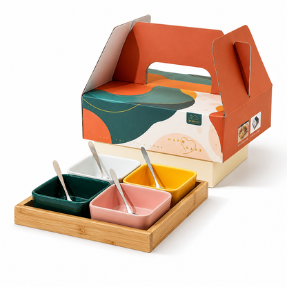 Large Ceramic Sauce & Nut Dishes (Orange)