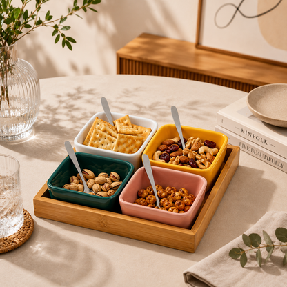 Large Ceramic Sauce & Nut Dishes (Orange)