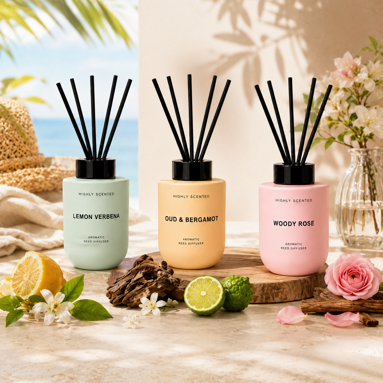 3 Aroma Diffusers 150 ml: Summer Escape Trio