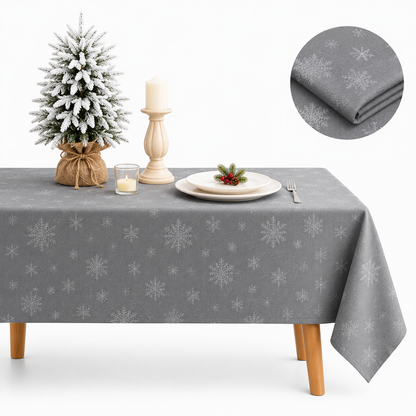 Jacquard Grey Tablecloth (140x240 cm)