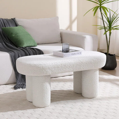 Wide Accent Bench (Sherpa, Linen or Velvet)
